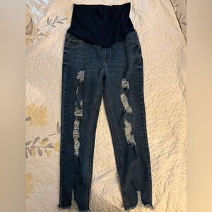 SONG maternity Distressed Blue Jeans size large
